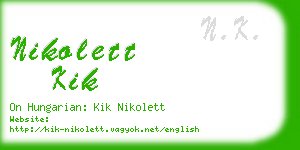 nikolett kik business card